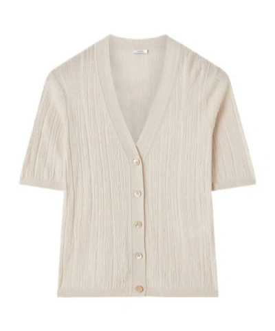 Joseph Ribbed Short-sleeve Cardigan In Neutral