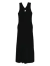 Joseph Womens Black Round-neck Sleeveless Ribbed-knit Maxi Dress In Black