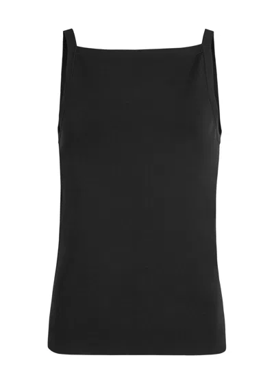 Joseph Ribbed Stretch-knit Tank In Black