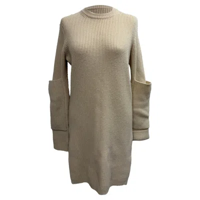 Joseph Ribbed Sweater Dress In Beige Cashmere In Nude