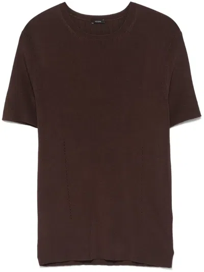 Joseph Ribbed T-shirt In Brown