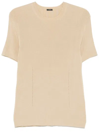 Joseph Ribbed T-shirt In Neutrals