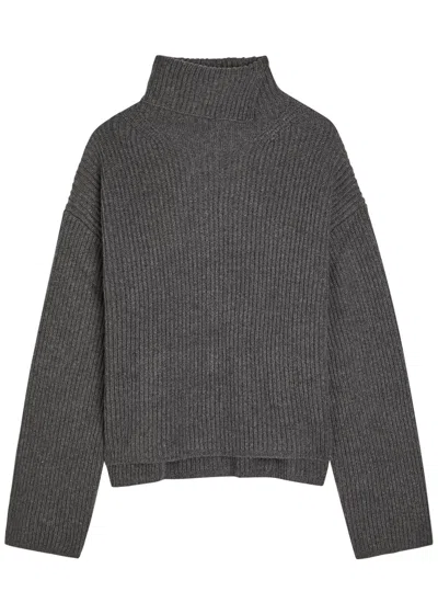Joseph Ribbed Wool-blend Jumper In Black