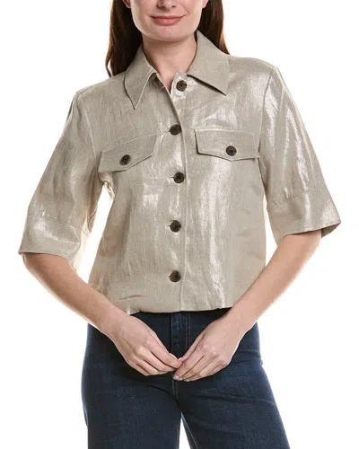 Joseph Ribkoff 100% Linen Top In Gray