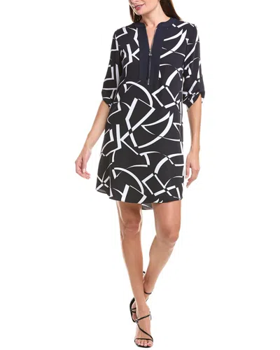 Joseph Ribkoff 1/2-zip Shift Dress In Black