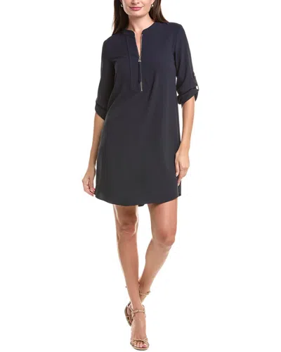 Joseph Ribkoff 1/2-zip Shift Dress In Blue