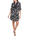 Joseph Ribkoff Geometric Shift Dress In Midnight Blue/vanilla In Blue