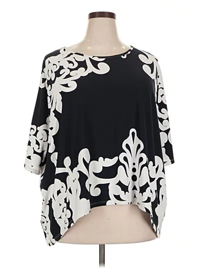 Pre-owned Joseph Ribkoff 3/4 Sleeve Blouse In Black