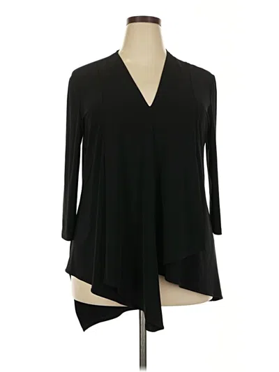 Pre-owned Joseph Ribkoff 3/4 Sleeve Blouse In Black