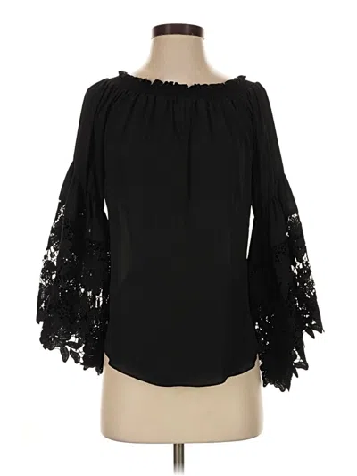 Pre-owned Joseph Ribkoff 3/4 Sleeve Blouse In Black