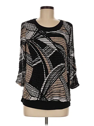 Pre-owned Joseph Ribkoff 3/4 Sleeve Blouse In Black