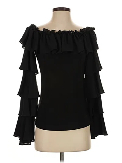 Pre-owned Joseph Ribkoff 3/4 Sleeve Blouse In Black