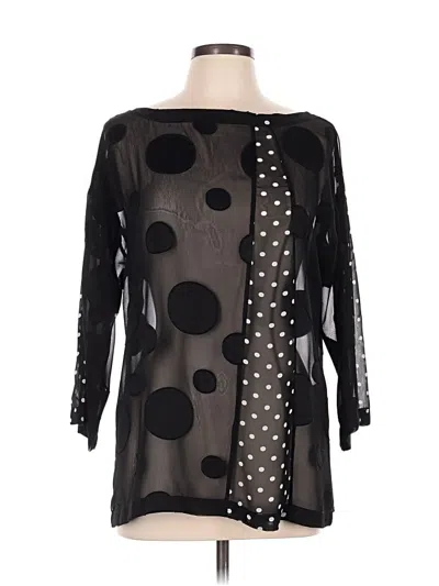 Pre-owned Joseph Ribkoff 3/4 Sleeve Blouse In Black