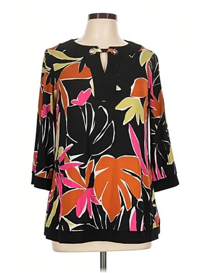 Pre-owned Joseph Ribkoff 3/4 Sleeve Blouse In Black