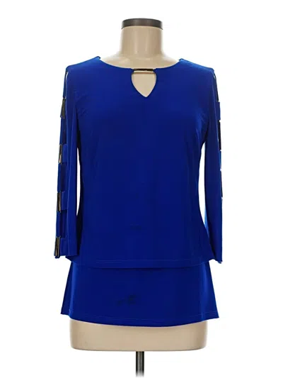 Pre-owned Joseph Ribkoff 3/4 Sleeve Blouse In Blue