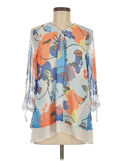 Pre-owned Joseph Ribkoff 3/4 Sleeve Blouse In Blue