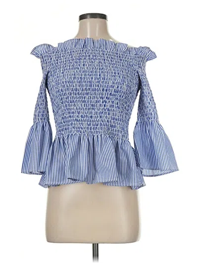 Pre-owned Joseph Ribkoff 3/4 Sleeve Blouse In Blue