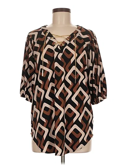 Joseph Ribkoff 3/4 Sleeve Blouse In Brown