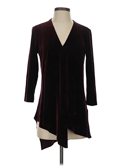 Pre-owned Joseph Ribkoff 3/4 Sleeve Blouse In Burgundy
