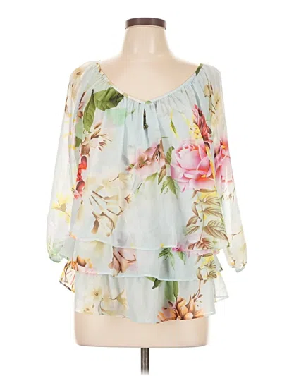 Pre-owned Joseph Ribkoff 3/4 Sleeve Blouse In Green