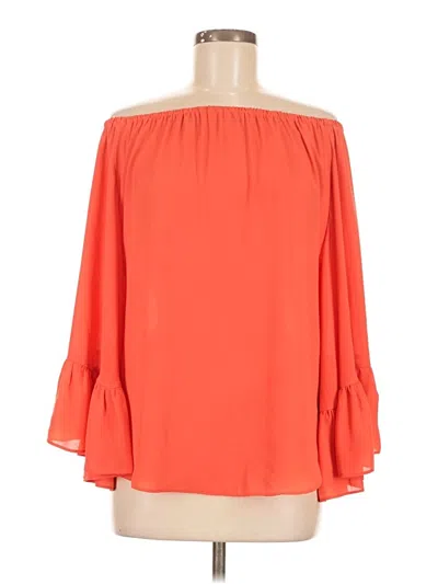 Pre-owned Joseph Ribkoff 3/4 Sleeve Blouse In Orange