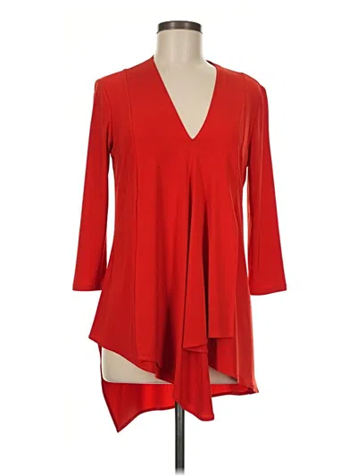 Pre-owned Joseph Ribkoff 3/4 Sleeve Blouse In Red