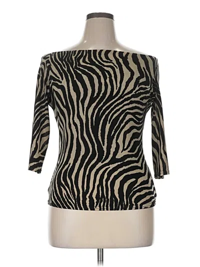 Pre-owned Joseph Ribkoff 3/4 Sleeve Top Black Boatneck Tops