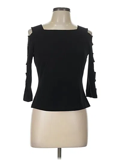 Pre-owned Joseph Ribkoff 3/4 Sleeve Top Black Cold Shoulder Neckline Tops