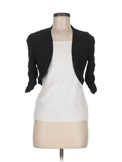 Pre-owned Joseph Ribkoff 3/4 Sleeve Top Black Solid Pattern Sweetheart Neckline Tops