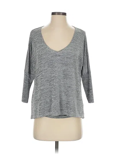 Pre-owned Joseph Ribkoff 3/4 Sleeve Top Gray V Neck Tops