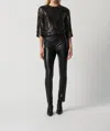 Joseph Ribkoff 3/4 Sleeve Top In Black/gold In Black