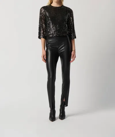 Joseph Ribkoff 3/4 Sleeve Top In Black/gold