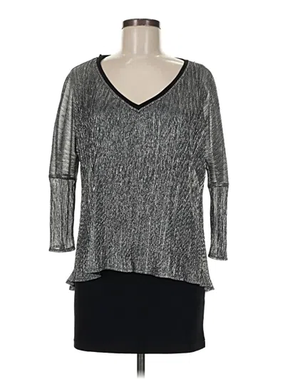 Pre-owned Joseph Ribkoff 3/4 Sleeve T-shirt In Silver