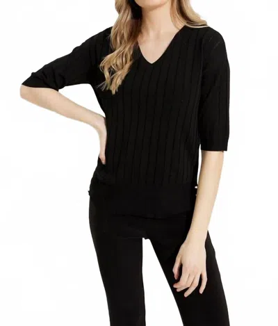 Joseph Ribkoff 3/4 Sleeve Tunic Top In Black