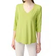 Joseph Ribkoff Wide V-neck Top In Keylime In Multi