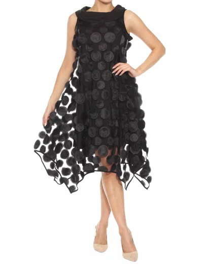 Joseph Ribkoff 3d Dot Mesh Trapeze Dress In Black