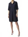 Joseph Ribkoff Stretch Poplin Trapeze Dress In Midnight Blue In Blue