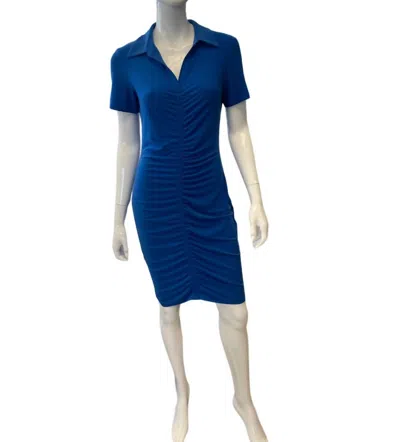 Joseph Ribkoff A-line Polo Dress In Blue