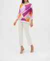 Joseph Ribkoff Abstract 3/4 Length Sweater In Purple Multi