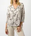 Joseph Ribkoff Abstract High-low Blouse In Gray