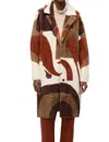 Joseph Ribkoff Abstract Feather Yarn Sweater Coat In Cinnamon In Brown