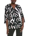 Joseph Ribkoff Abstract Front Zip Tunic Top In Black