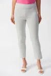 Joseph Ribkoff Abstract Jacquard Slim Ankle Pants In White/black In Multi