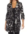 Joseph Ribkoff Abstract Open Front Longline Blazer In Black/beige In Multi