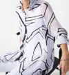 Joseph Ribkoff Abstract Print A Line Top In White/ Black In Multi