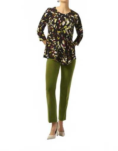 Joseph Ribkoff Abstract Print Asymmetric Tunic Top In Black/multi