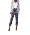 Joseph Ribkoff Abstract Print Blazer In Vanilla & Midnight Blue In Multi