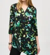 Joseph Ribkoff Abstract Print Blouse In Black Multi In Multi