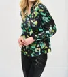 Joseph Ribkoff Abstract Print Button-down Blouse In Black Multi