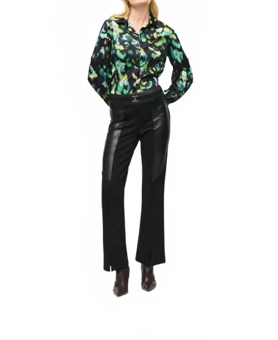 Joseph Ribkoff Abstract Print Button-down Blouse In Black/multi